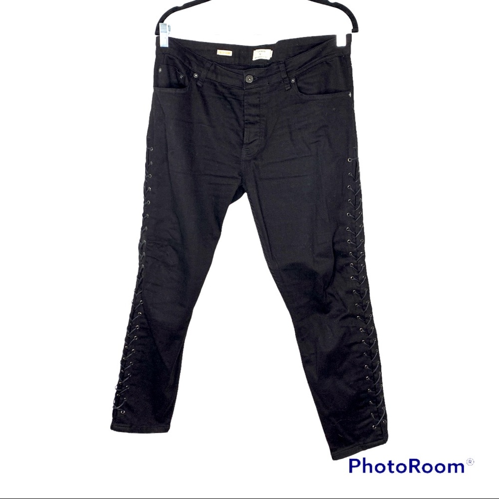Mens black lace up skinny jeans ASOS